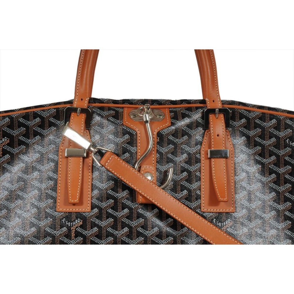 Goyard Porte Habit Garment Bag Black Brown Leather Travel Carry On Crossbody - Picture 6 of 16